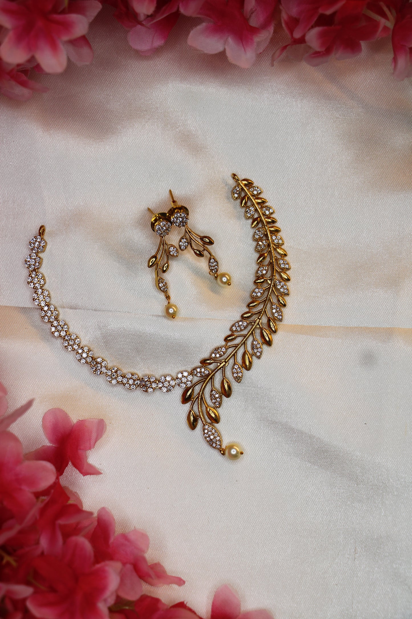 CZ Matte AD Stone Necklace | NK22 | Tangamala