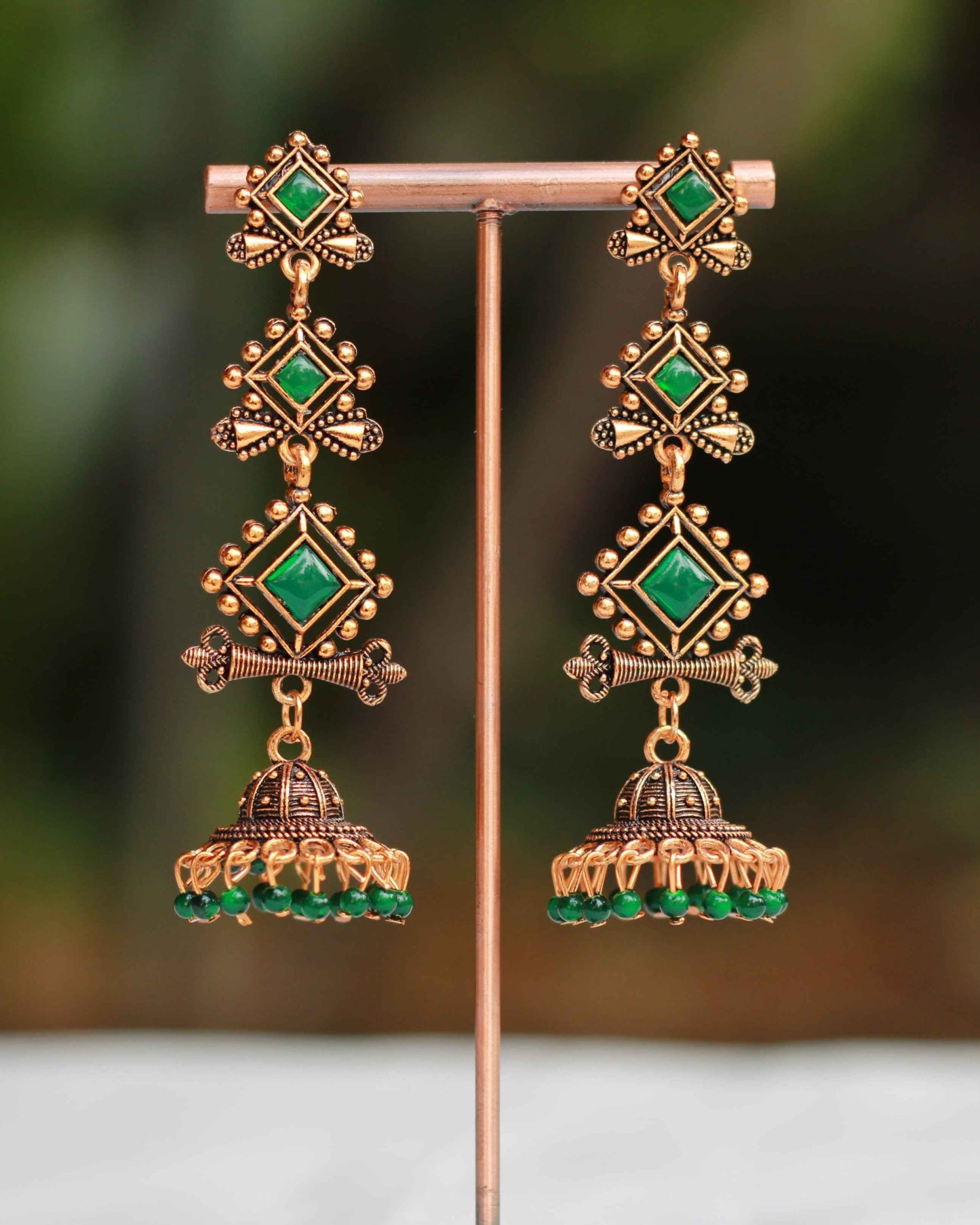 Matte Gold Finish Lakshmi Earrings | ER05 | Tangamala