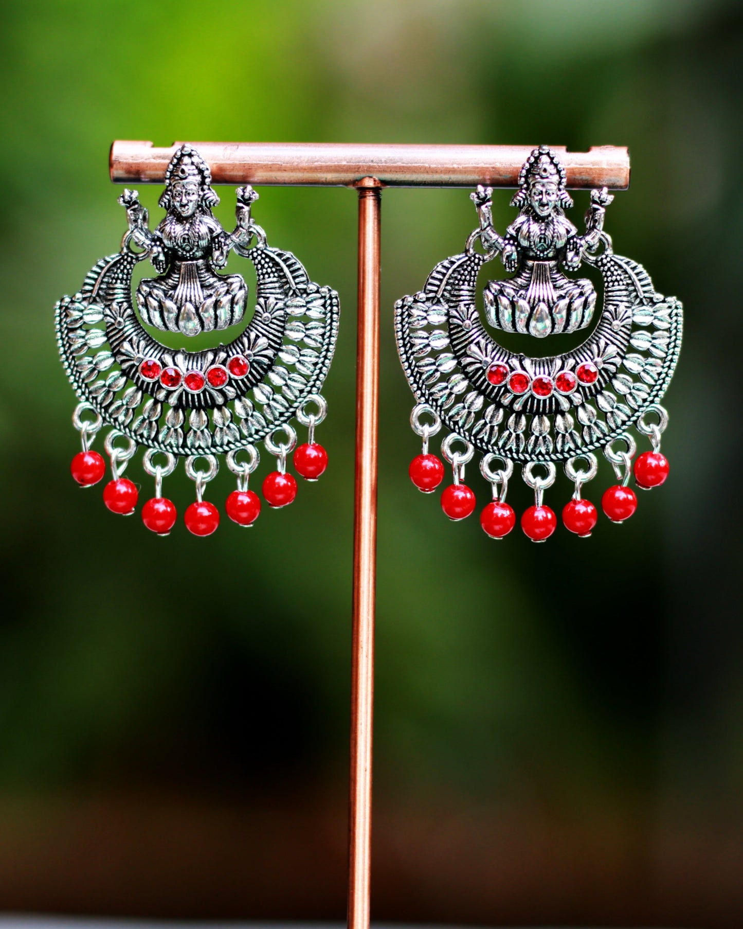 Silver Lakshmi Earrings | ER06 | Tangamala