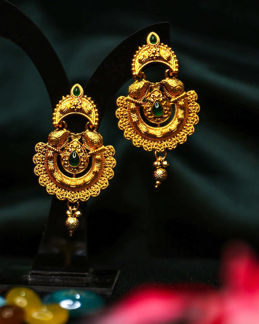 (TMJK008) Ramleela Earrings Gold - Tangamala Jewellery