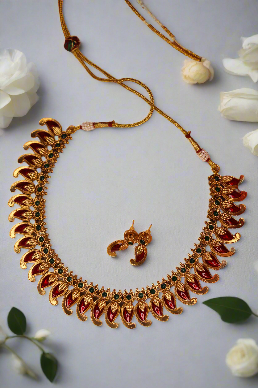 Palakka Model Necklace Set | Traditional Jewellery | NK01 | Tangamala