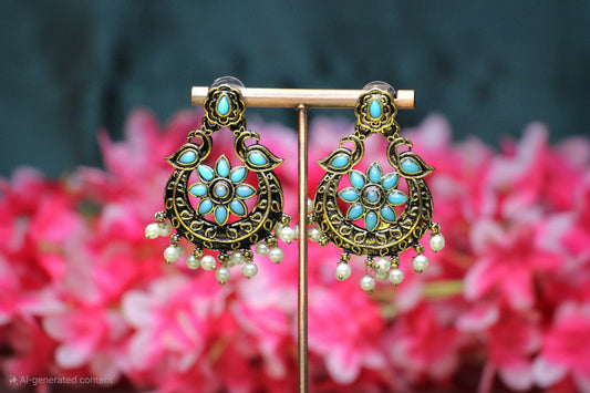 Polki Kundan Chandbali Earrings | OX02 | Tangamala