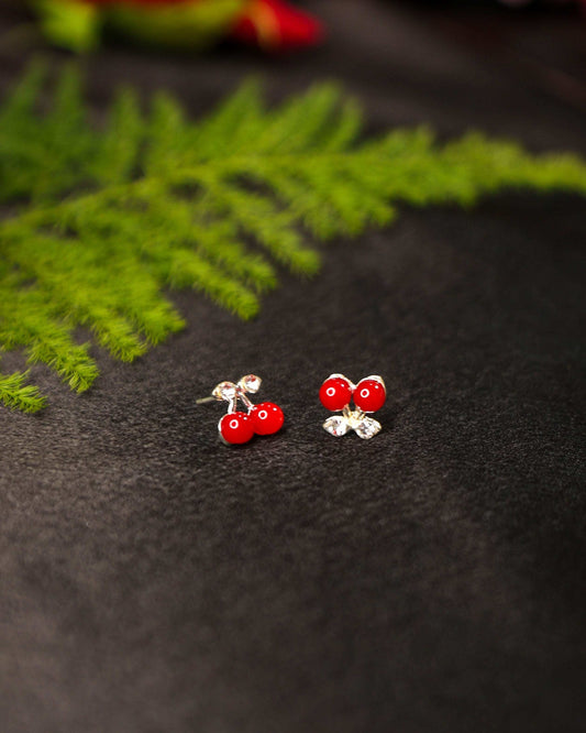 Cherry sparkle studs - Tangamala Jewellery