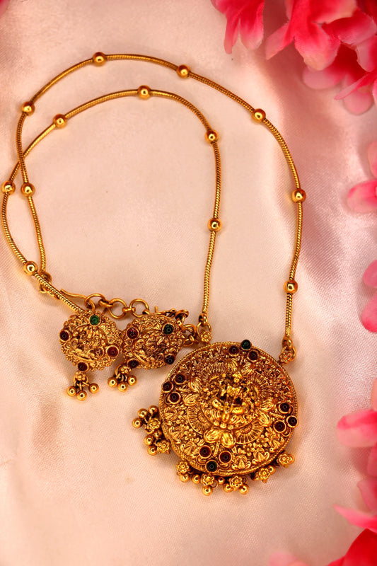 Lakshmi Pendant Set | NK17 | Tangamala Traditional Jewellery
