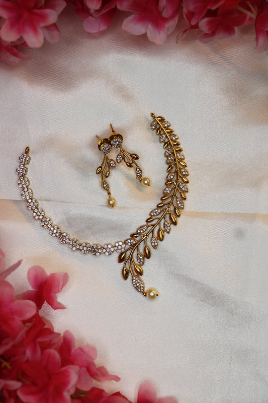 CZ Matte AD Stone Necklace | NK22 | Tangamala
