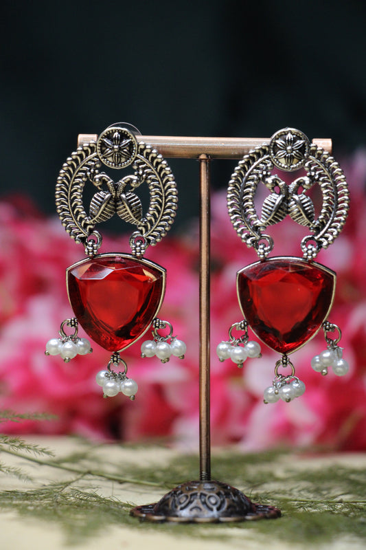 Silver Peacock Jhumka Earrings | OX11 | Tangamala