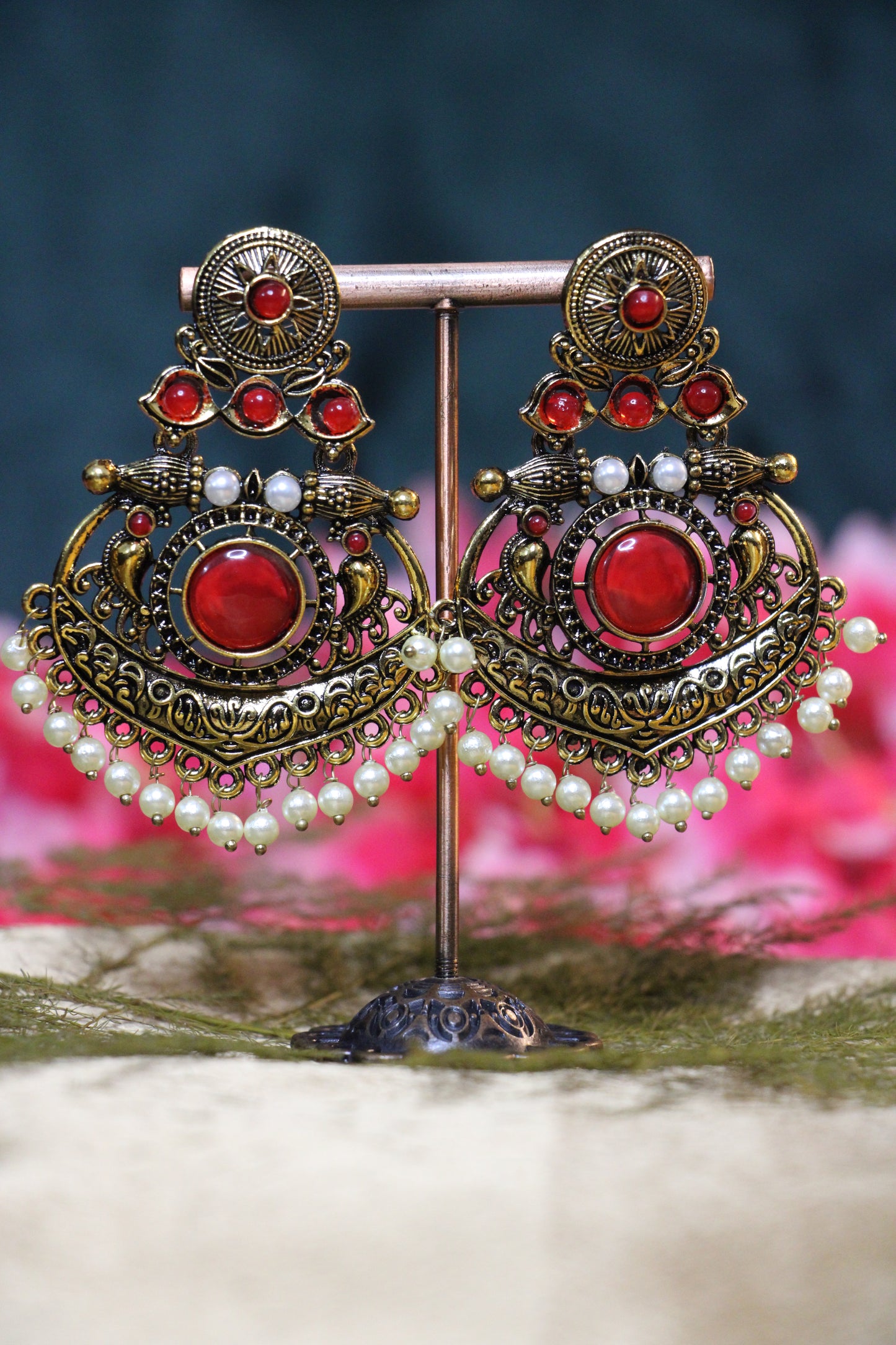 Gold Oxidized Drop Earrings | OX04 | Tangamala