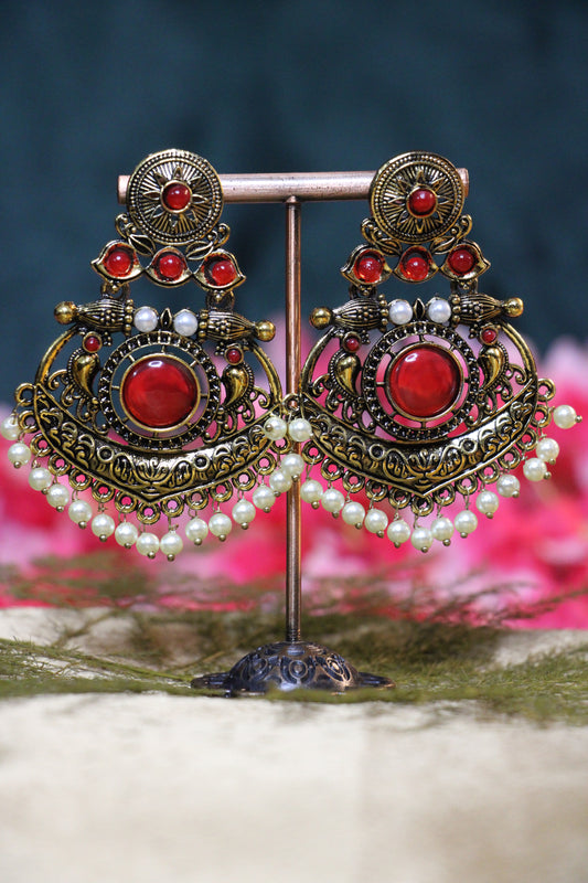 Gold Oxidized Drop Earrings | OX04 | Tangamala