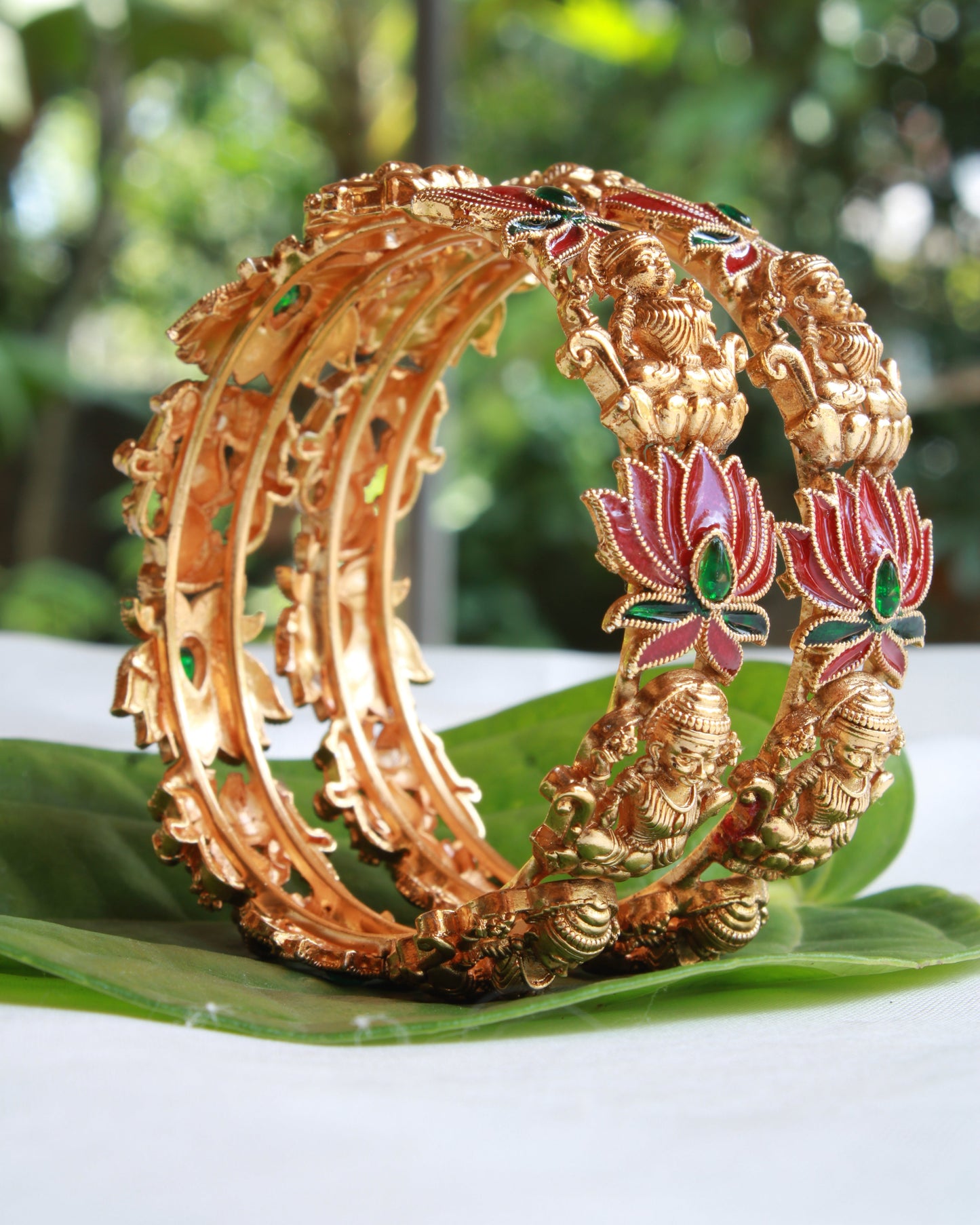 Lakshmi Lotus Bangles 2 pcs | BN03 | Tangamala