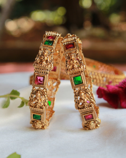 Lakshmi with Square Stone Bangles 2pcs | BN06 | Tangamala