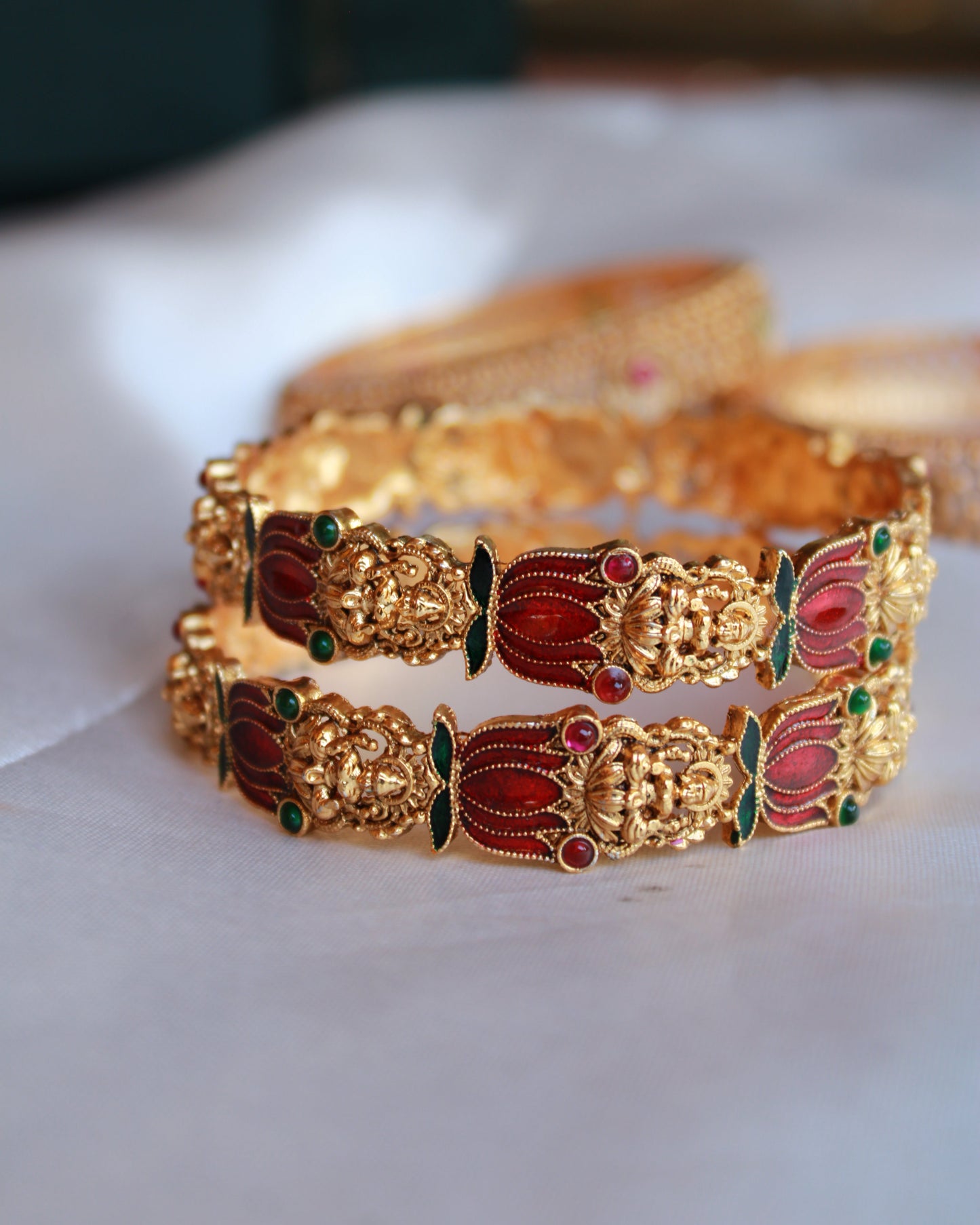 Lotus with Lekshmi Design Bangles | BN11 | Tangamala