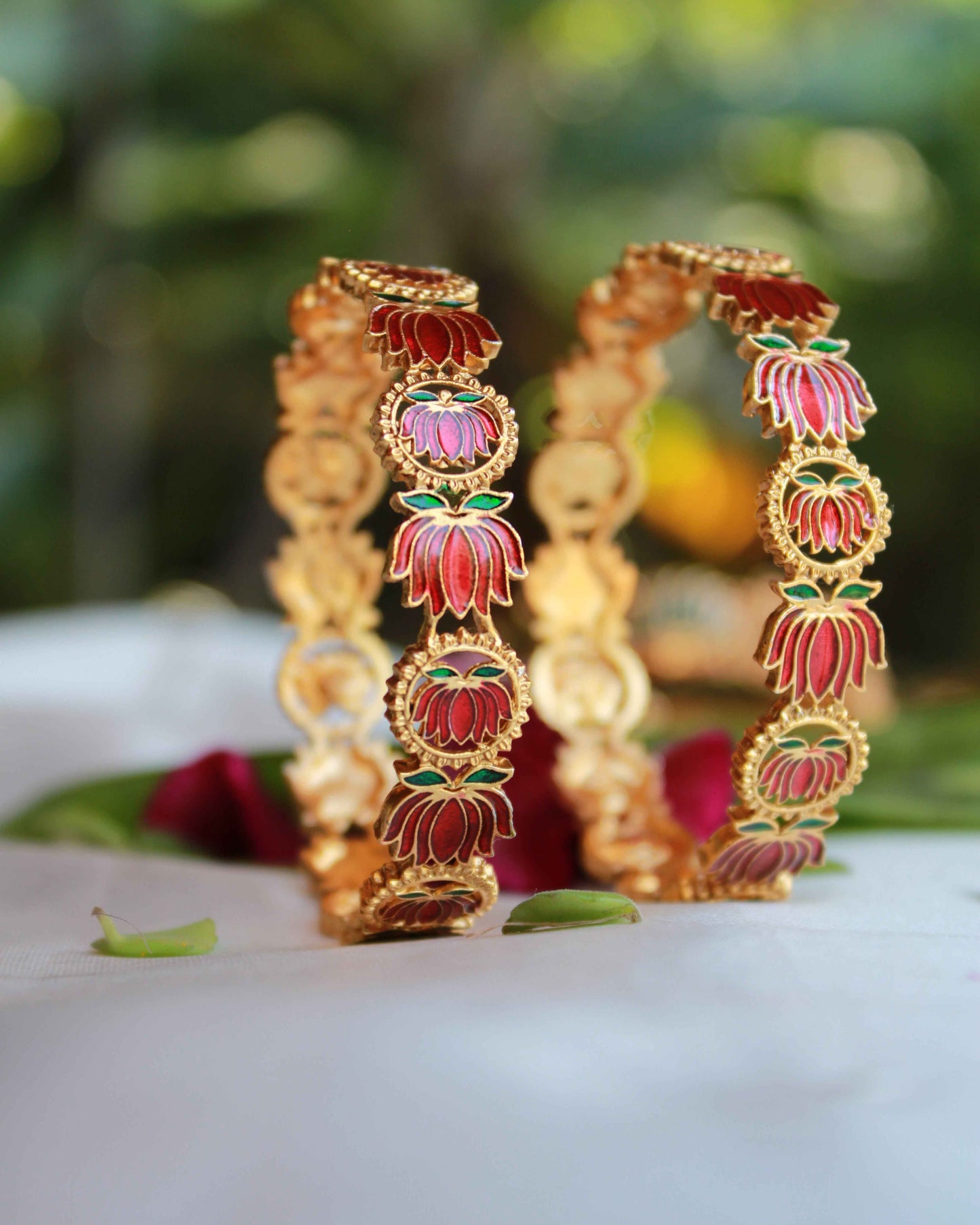 Lotus with Lekshmi Design Bangles | BN11 | Tangamala