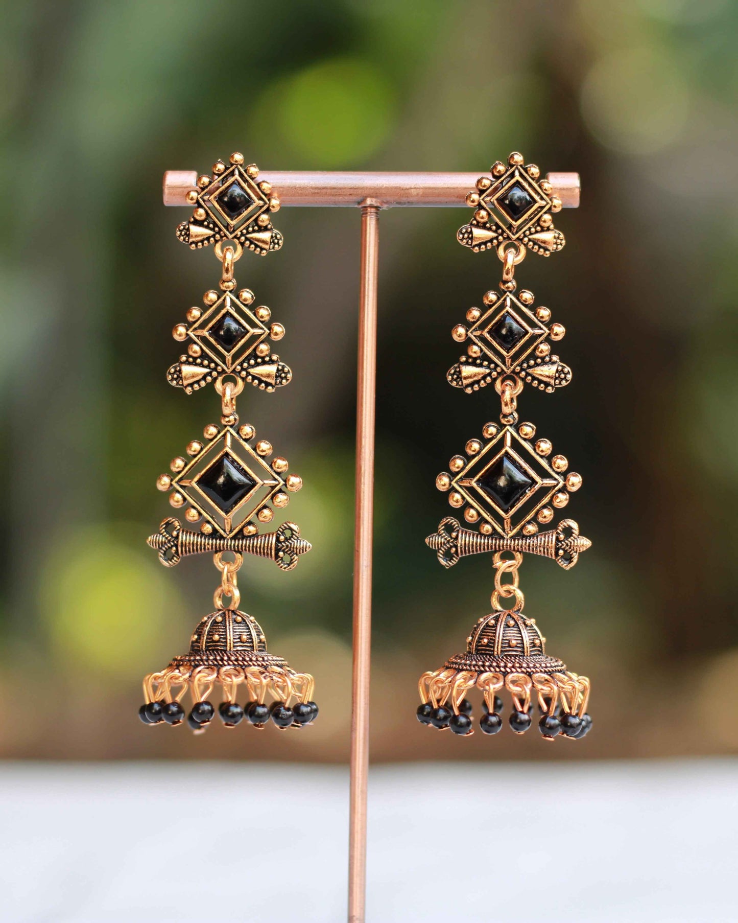 Matte Gold Finish Lakshmi Earrings | ER05 | Tangamala