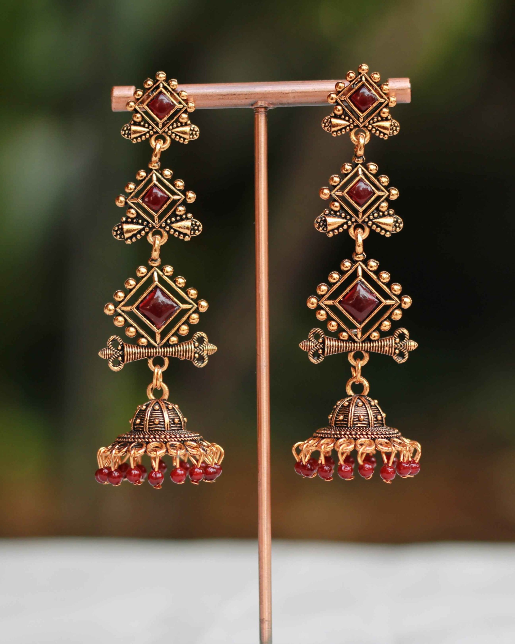 Matte Gold Finish Lakshmi Earrings | ER05 | Tangamala
