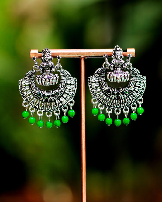 Silver Lakshmi Earrings | ER06 | Tangamala