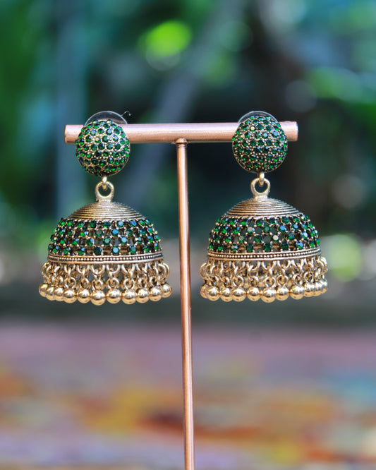 Garnet Glow Jhumka Earrings | JK21 | Tangamala