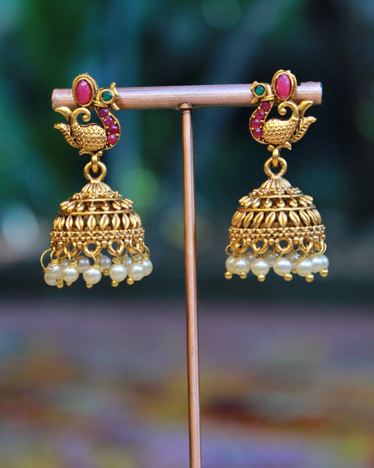 Peacock Jhumka Earrings | JK16 | Tangamala