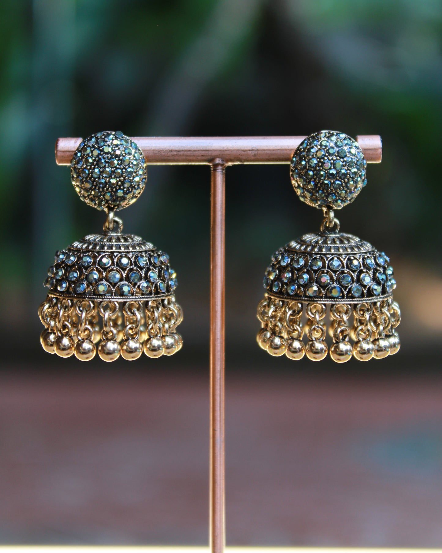 Emerald Dome Jhumka Earrings | JK22 | Tangamala