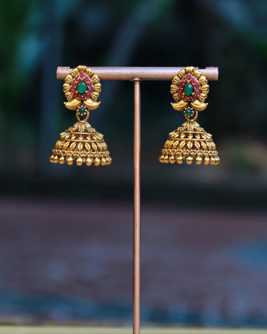 Matt Finish AD Stone Jhumka | JK18 | Tangamala