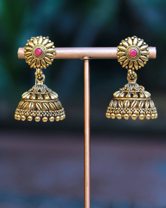 Heritage Lotus Jhumka Earrings | JK19 | Tangamala
