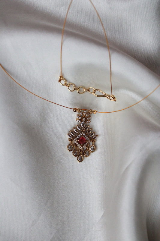 Polki Style Pendant Invisible Chain | IC13 | Tangamala