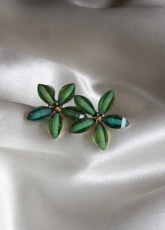 Korean Petal Glass Stud Earrings | FC17 | Tangamala