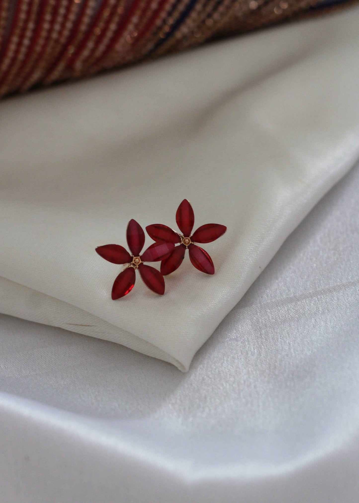 Korean Petal Glass Stud Earrings | FC17 | Tangamala