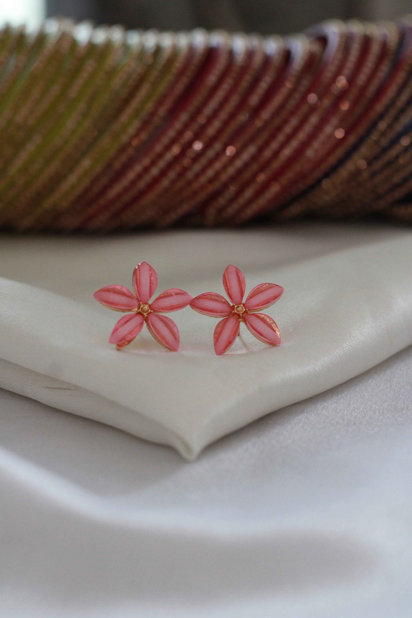 Korean Petal Glass Stud Earrings | FC17 | Tangamala