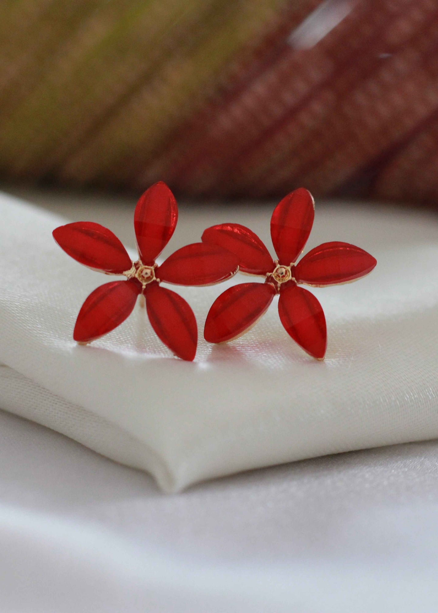Korean Petal Glass Stud Earrings | FC17 | Tangamala