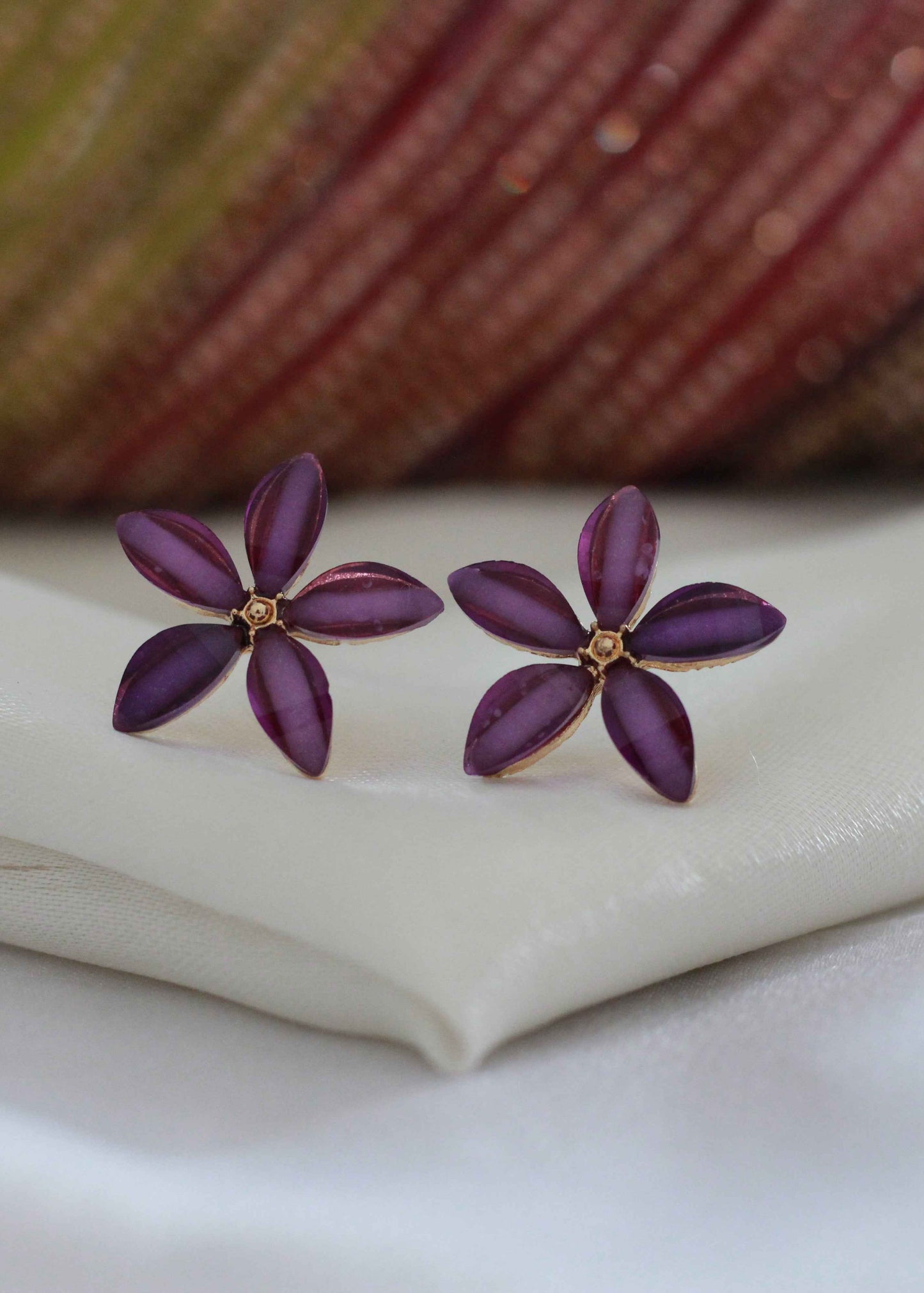 Korean Petal Glass Stud Earrings | FC17 | Tangamala