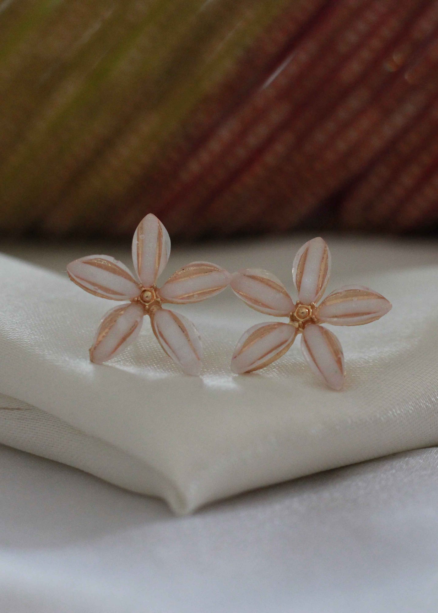 Korean Petal Glass Stud Earrings | FC17 | Tangamala