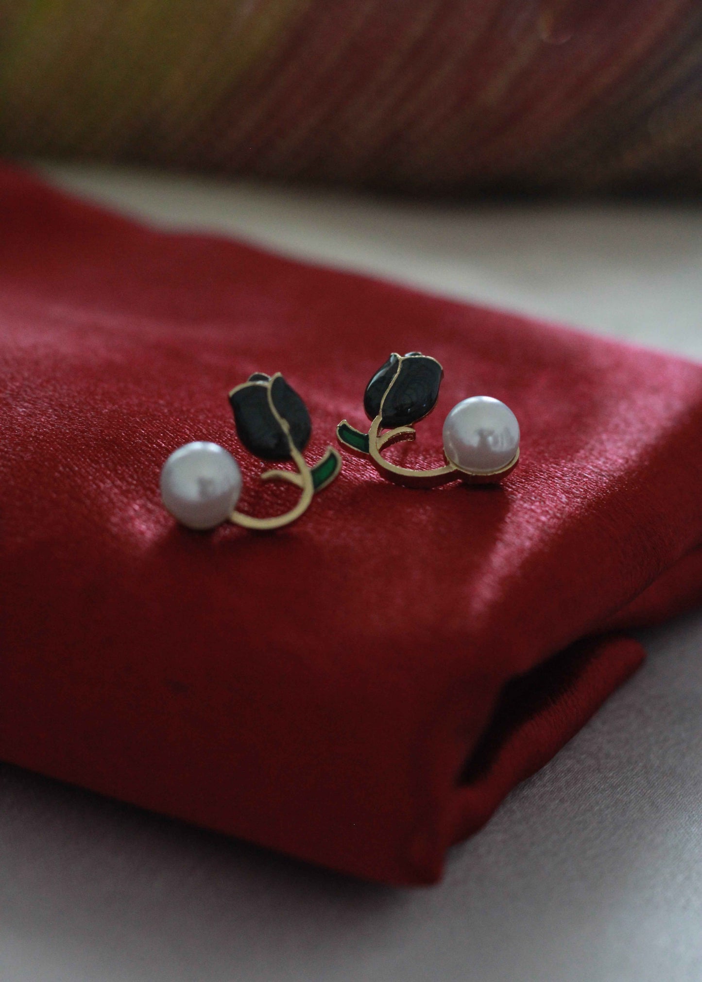 Korean Petal and Pearl Stud Earrings | FC19 | Tangamala