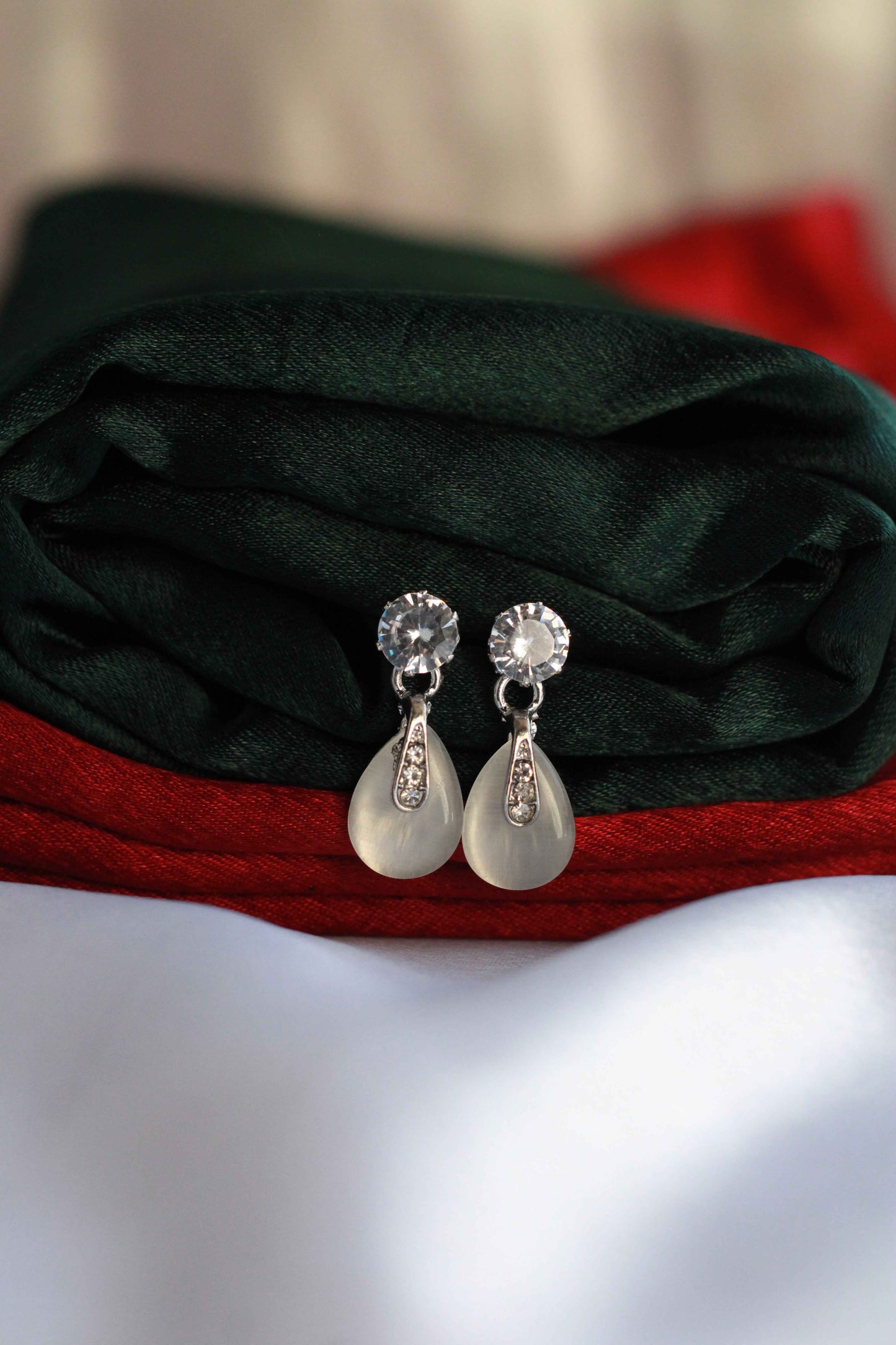 Korean Moonlight Dewdrop Studs | FC21 | Tangamala