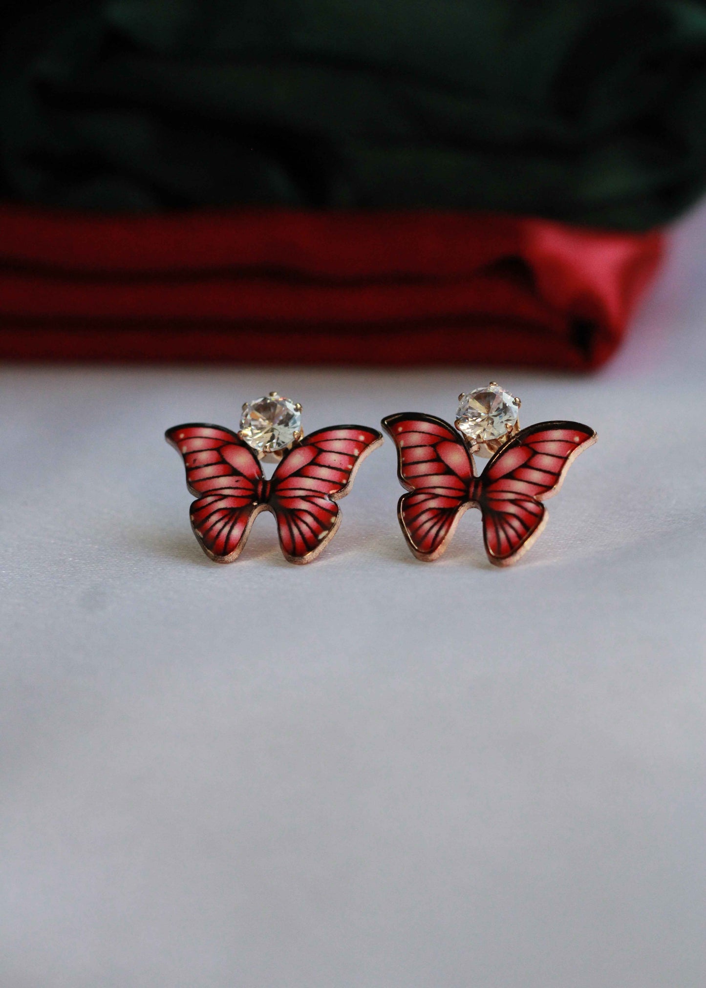 Korean Enamel Teal Butterfly Studs | FC22 | Tangamala