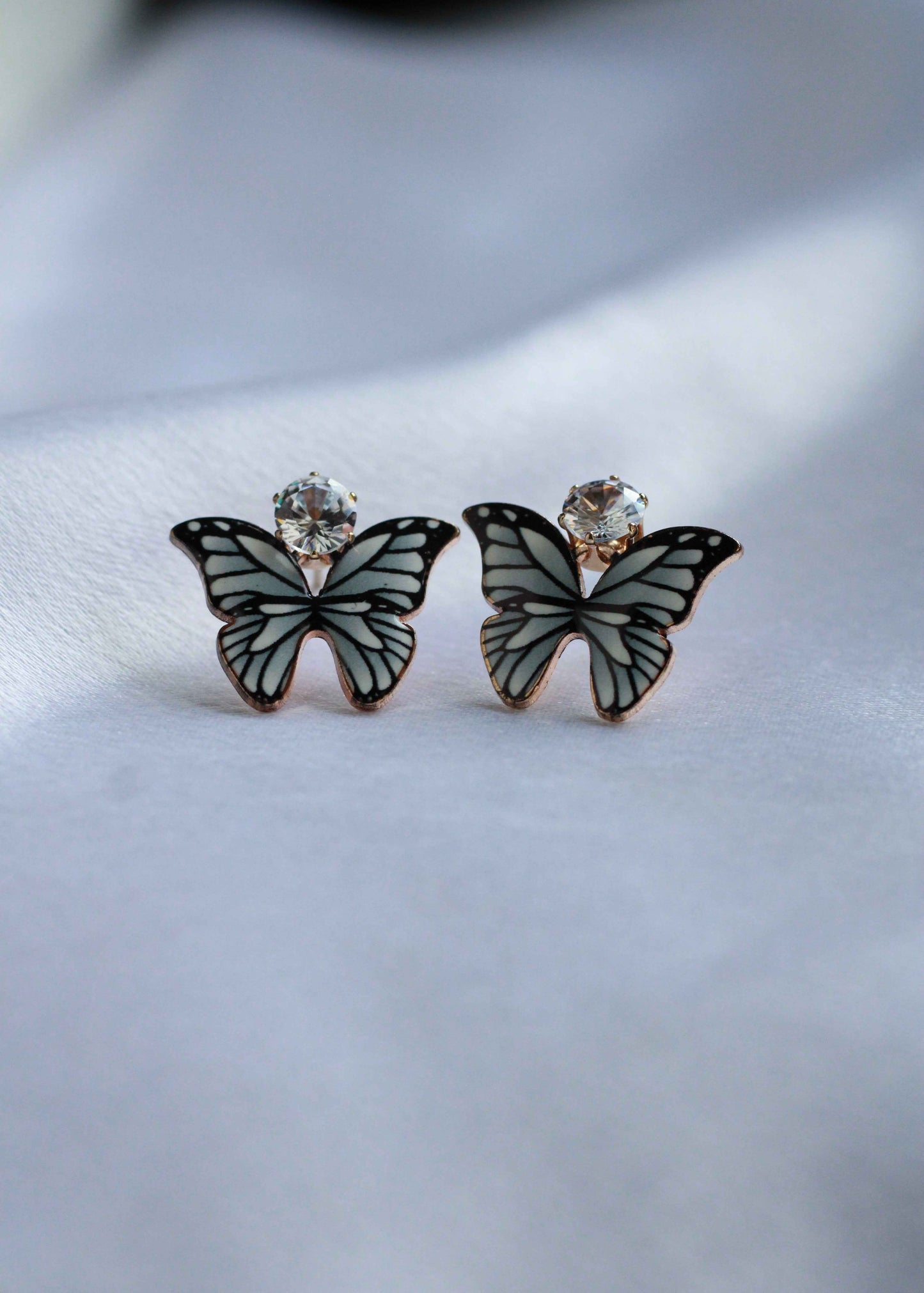Korean Enamel Teal Butterfly Studs | FC22 | Tangamala