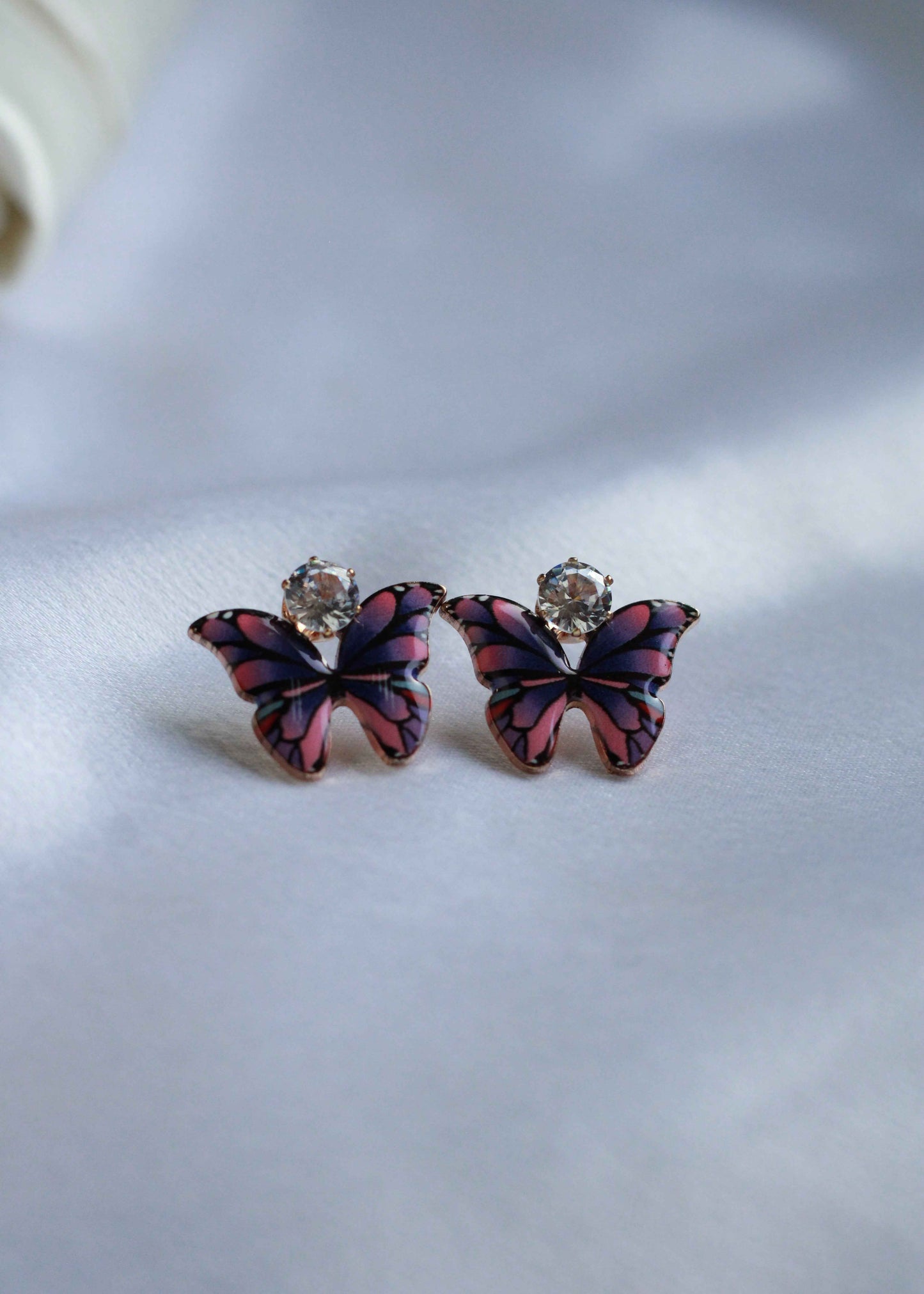 Korean Enamel Teal Butterfly Studs | FC22 | Tangamala