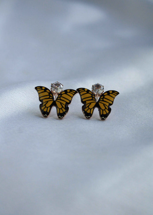 Korean Enamel Teal Butterfly Studs | FC22 | Tangamala