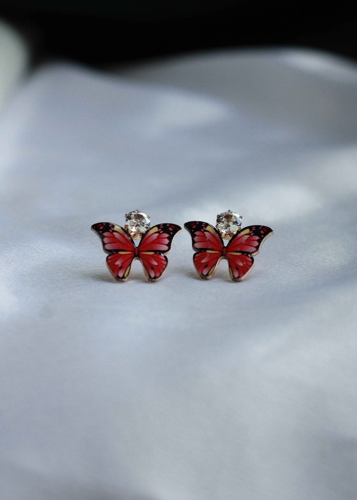 Korean Enamel Teal Butterfly Studs | FC22 | Tangamala