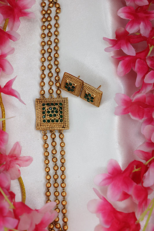 5 Line Golden Ball Choker | Traditional Choker Set | CK15 | Tangamala