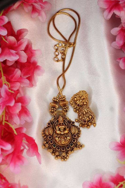 Lakshmi Temple Pendant Set | NK08 | Traditional Antique | Tangamala