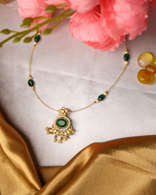 Invisible Green Ruby Stone chain set