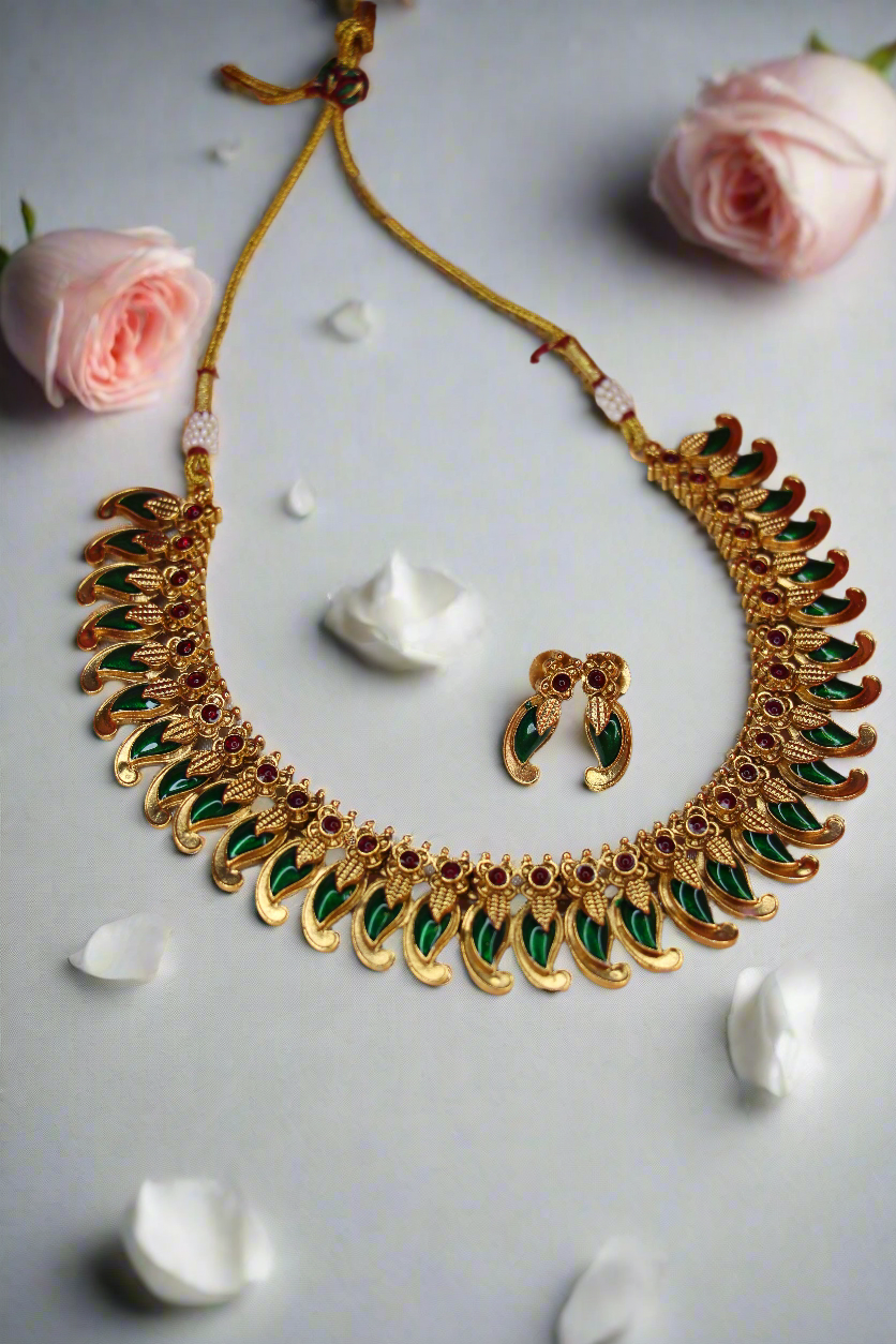 Palakka Model Necklace Set | Traditional Jewellery | NK01 | Tangamala