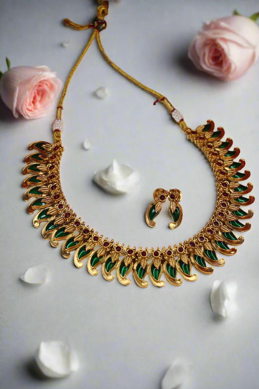 Palakka Model Necklace Set | Traditional Jewellery | NK01 | Tangamala