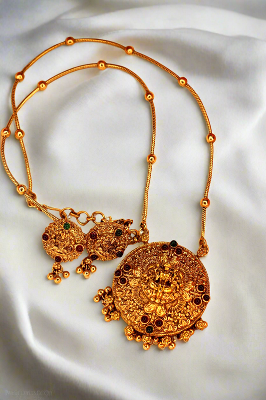 Lakshmi Pendant Set | NK17 | Tangamala Traditional Jewellery