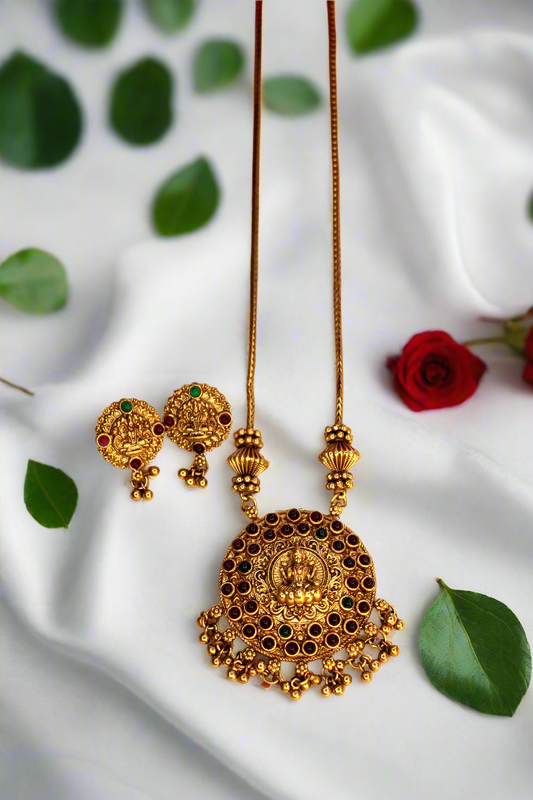 Lakshmi Temple Pendant Traditional Set | NK10 | Tangamala