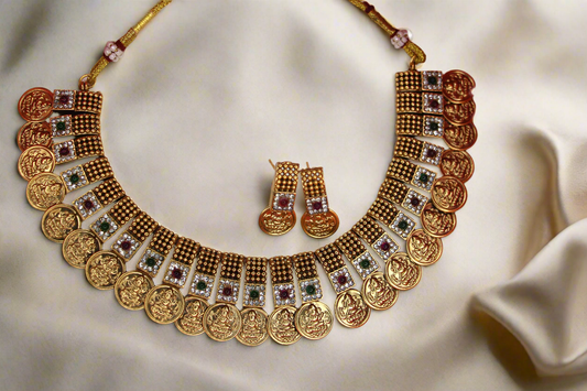 Lakshmi Misru Kasu Choker with Ruby Stones | NK04 | Tangamala
