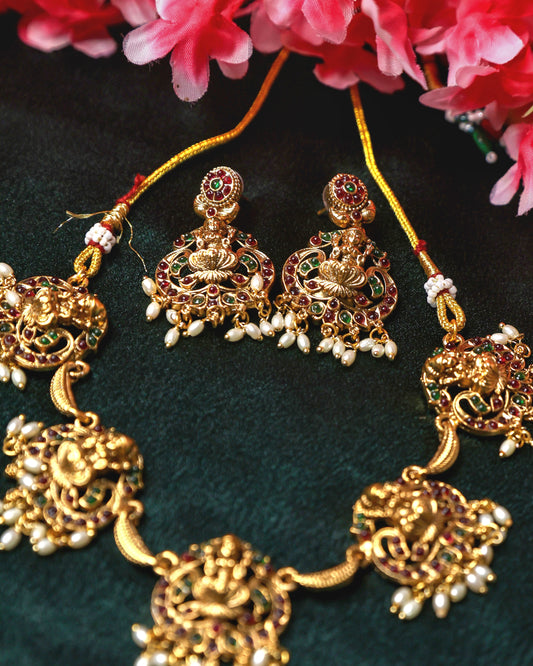 Lakshmi Temple Pendant Necklace | NK31 | Tangamala