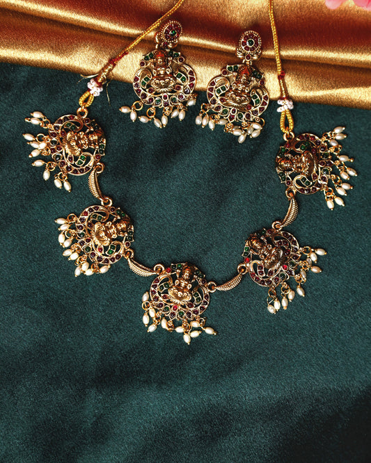 Lakshmi Temple Pendant Necklace | NK31 | Tangamala