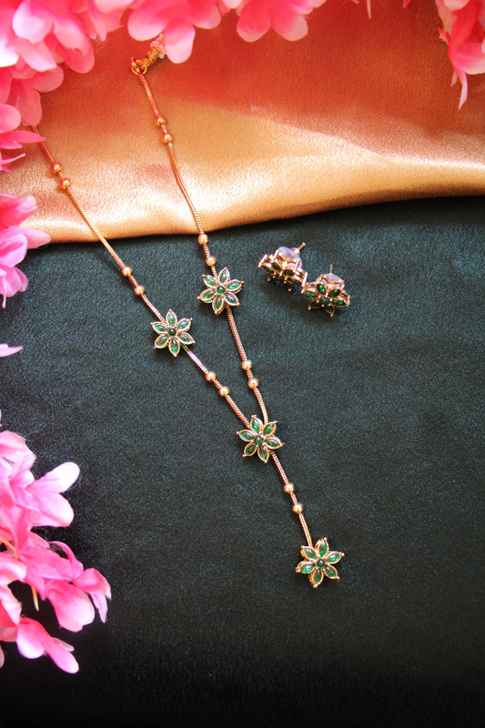 Floral Necklace and Earrings | NK18 | Tangamala Jewellery