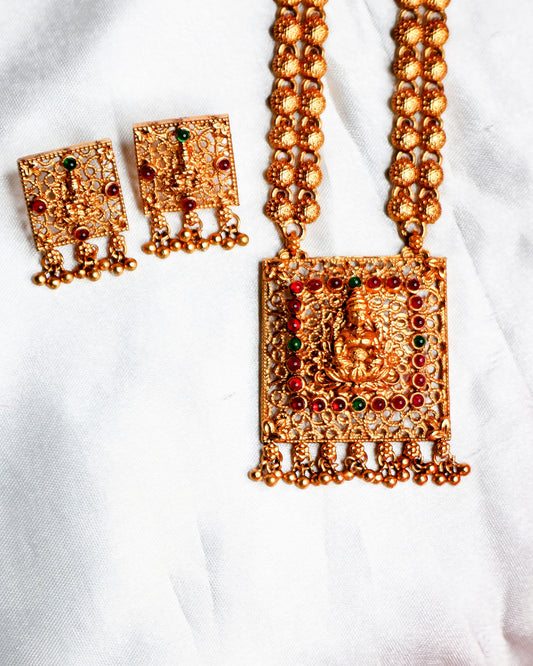 Lakshmi Square Pendant Haram | LH09 | Tangamala